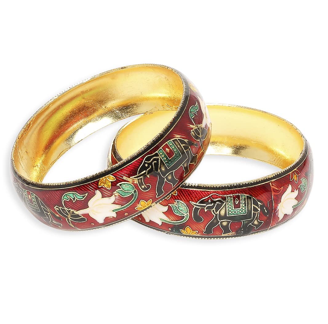 See full amazon price history chart for OOMPH Jewellery Set of 2 Red & green Meenakari Elephant Design Brass Bangle Kada Set for Women & Girls Stylish Latest Size 2.6 (BHC6_AMR2) OOMPH Jewellery Set of 2 Red & green Meenakari Elephant Design Brass Bangle Kada Set for Women & Girls Stylish Latest Size 2.6 (BHC6_AMR2) (B0BN46Q7WX) Amazon Price History, Amazon Price Tracker