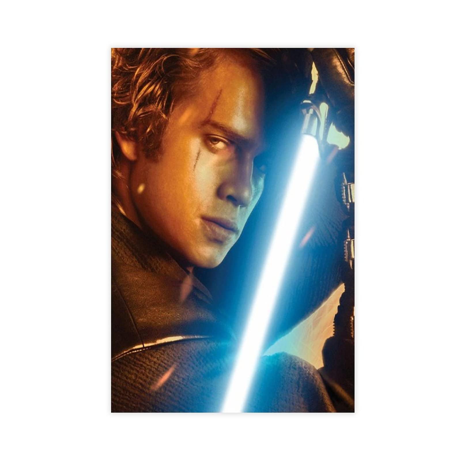 Poster Mural Star Wars En 3 Parties - Dark Vador, Anakin, Obi-Wan, Luke - 97x62 Cm, Papier Brillant 140 G
