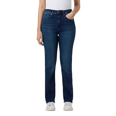 Women Blue High Waist Straight Fit Powerflex Jeans at Amazon.in