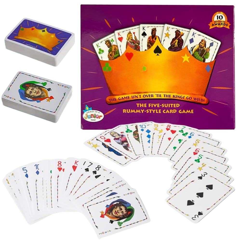 NKFBEV Five Crowns Card Game, Playing Card Game, Crown Poker