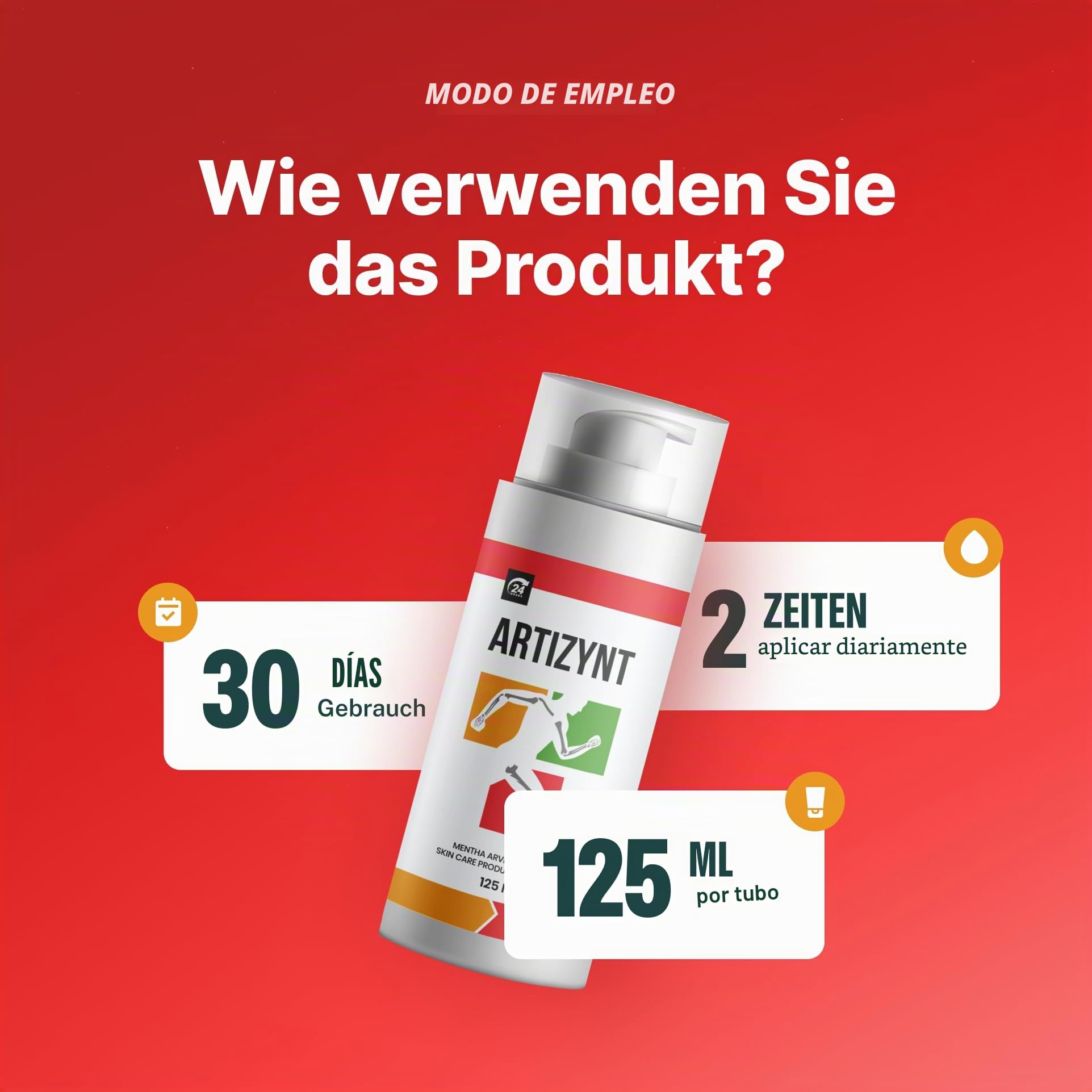 Crema para el cuidado de la piel con aceite de hoja de Mentha Arvensis y árnica, 125 ml