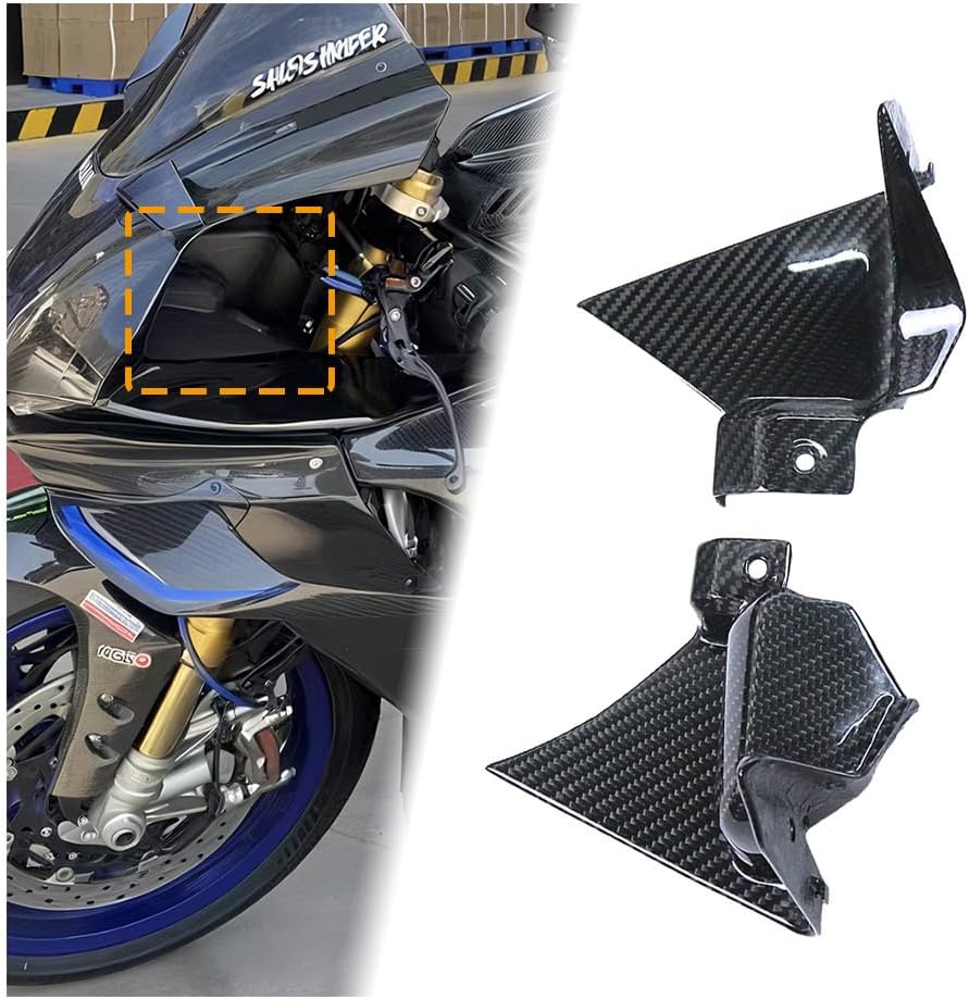Premium Carbon Fiber Dashboard Side Trims for Yamaha YZF-R1 2020-2025, High Glossy Twill Motorcycle Interior Decorative Panels (Dashboard Side Trims (R1 2020-2025)