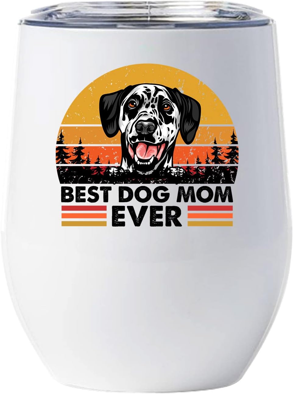 Best Dogue de Bordeaux Dog Mom Ever Wine Glass Tumbler 12oz With Lid Gift For Pet Paw Lover, Pine Forest Vintage Sunset French Mastiff Dogs Cup Tumblers Stainless Steel Merry Christmas Gifts