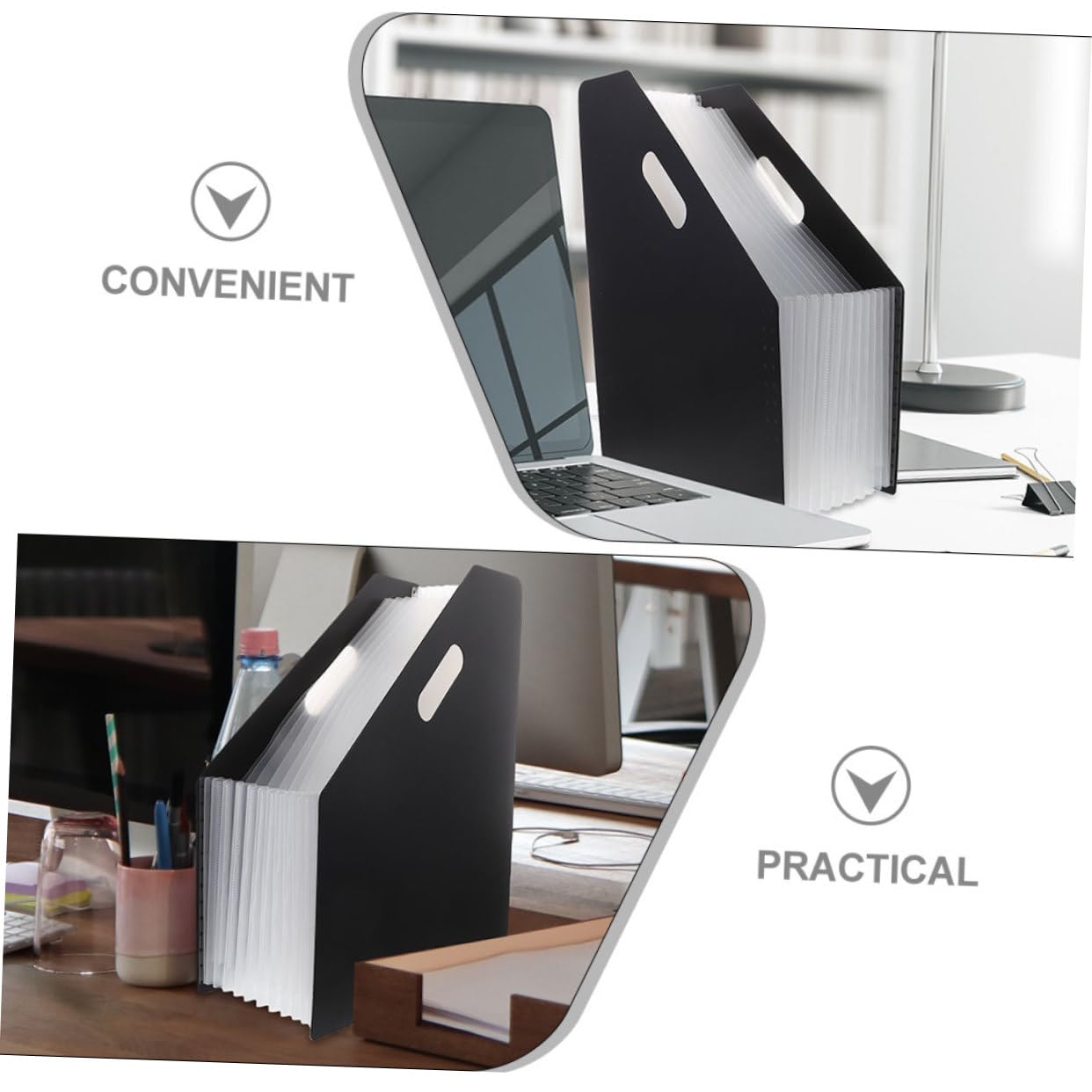 TEHAUX 2pezzi Cartellina Espandibile Organizer Documenti Per Ufficio e Scuola Design Elegante e Funzionale Ampio Spazio Di Archiviazione