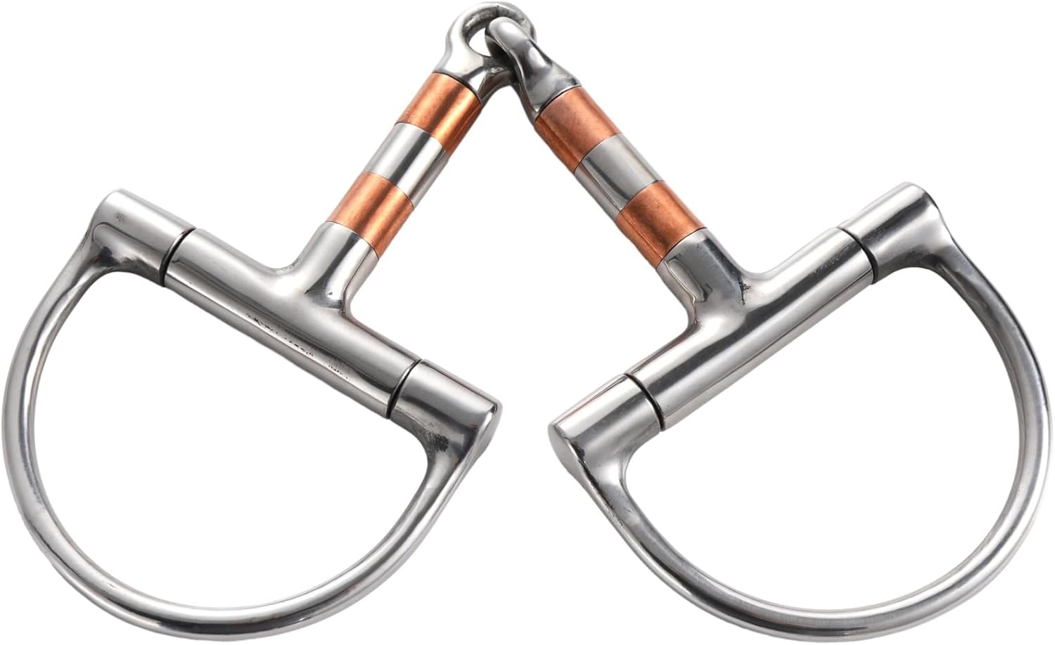 Stainless Steel D-Ring Snaffle Bit, Horse Mouth Bit with Copper Roller, Flexible Central Joint, Ideal for Training and Control, Western Training Bit for Horses