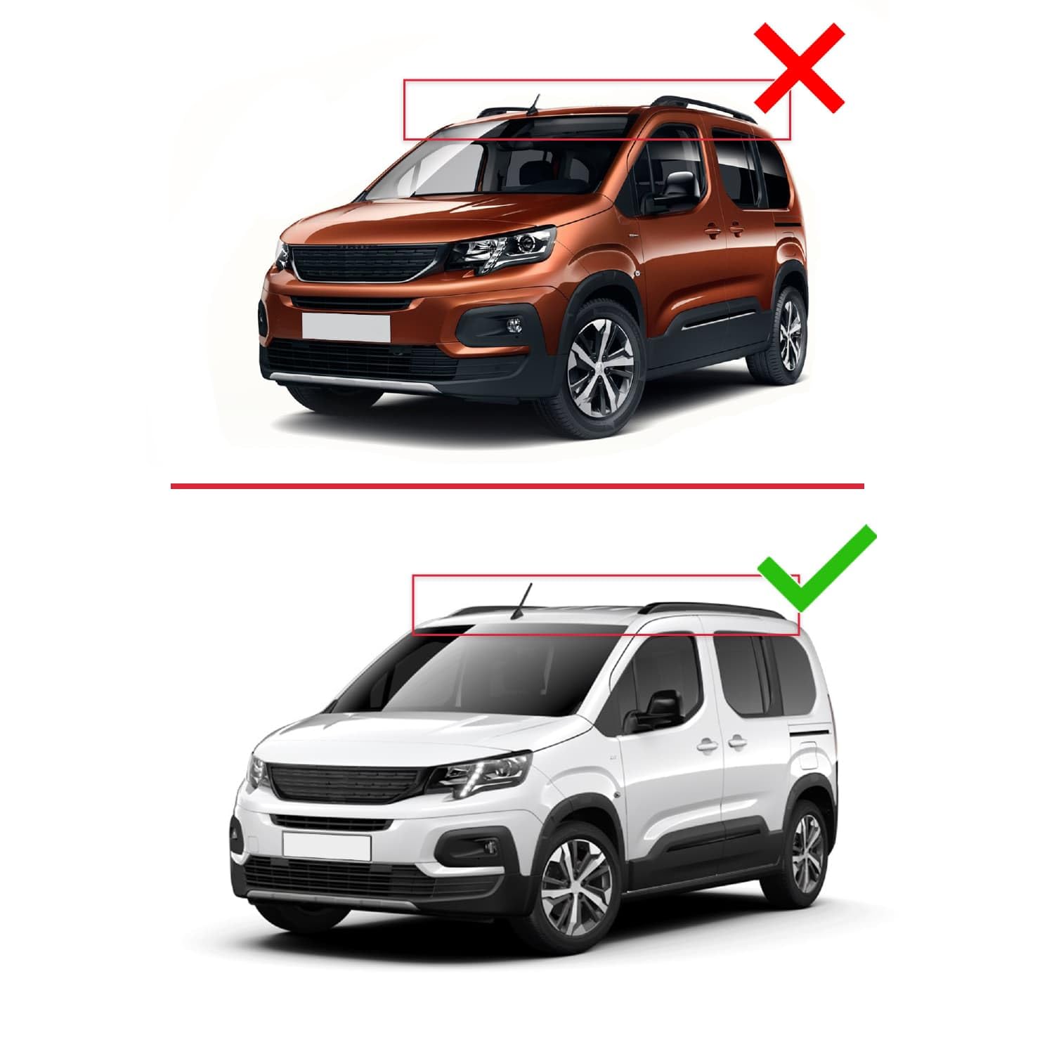 Kompatibel mit Peugeot Rifter 2023-2024 ACE-2 Relingträger Dachträger Auto Gepäckträger Grau Aluminium 2 Stangen