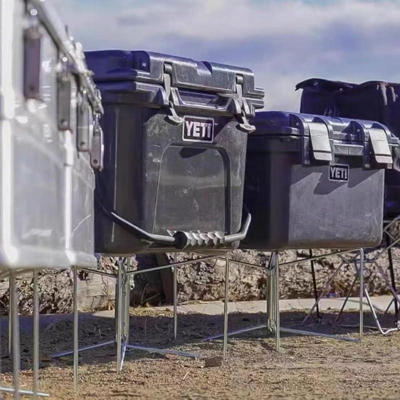 折りたたみ式クーラースタンド 2個セット コンパクト持ち運び易い バーベキュー・キャンプ用 安定性アップ