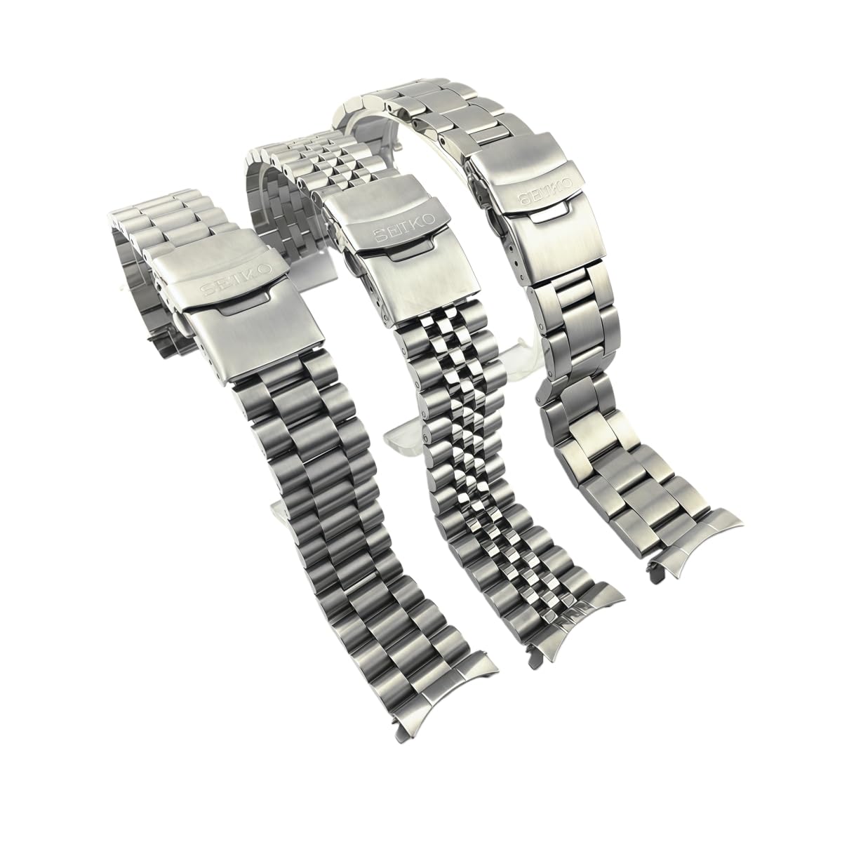 Correa Reloj Acero Inoxidable Extremo Curvo, 18mm 20mm 22mm Banda Metal, Brazalete Macizo para Seiko SKX007