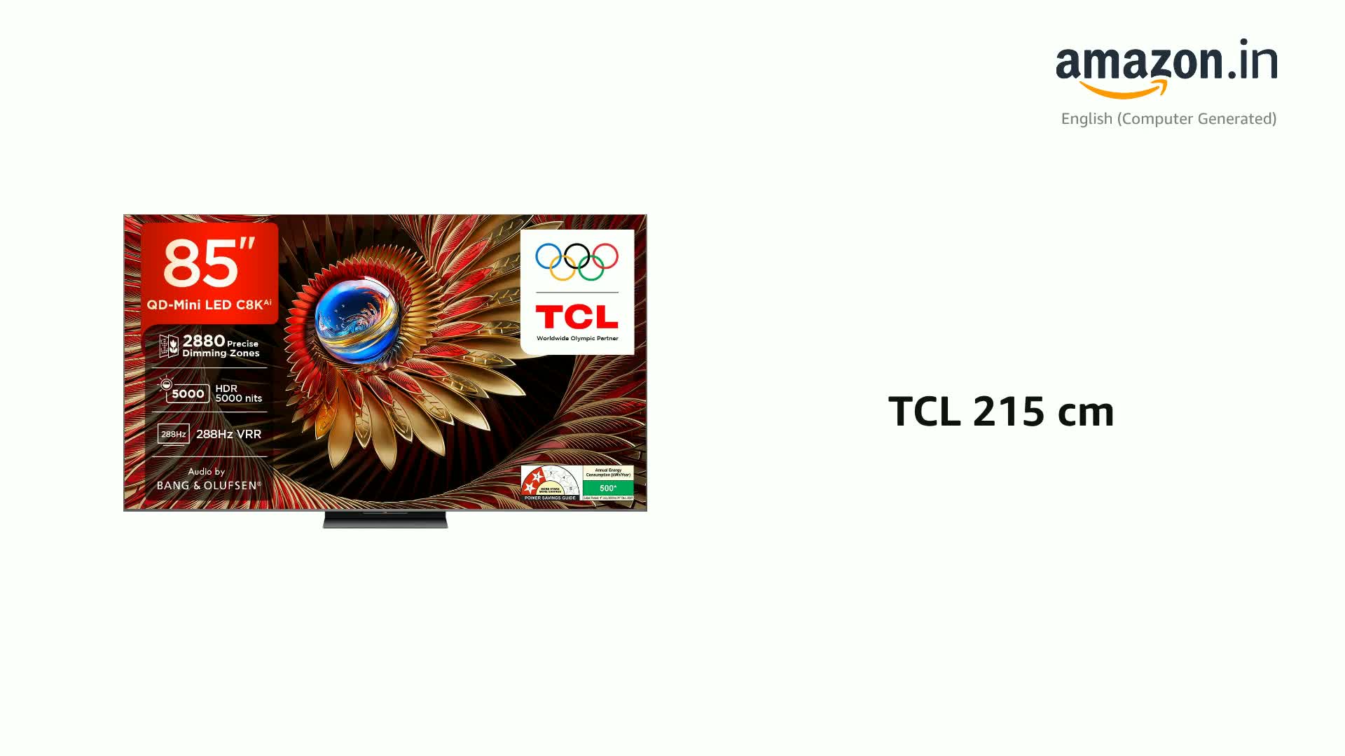 TCL 215 cm (85 inches) 4K UHD Smart QD-Mini LED Google TV 85C8K