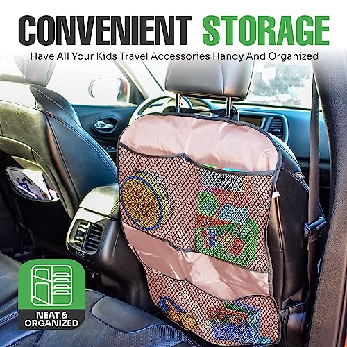 Image of lebogner Back Seat Cover for Kids (Pink - 4 Pocket)