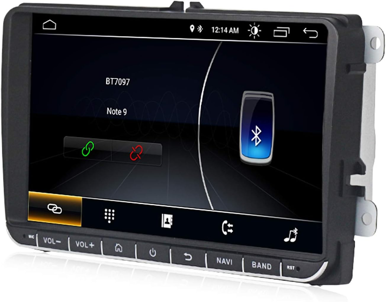 MekedeTech Car Stereo Bluetooth interface showing pairing options