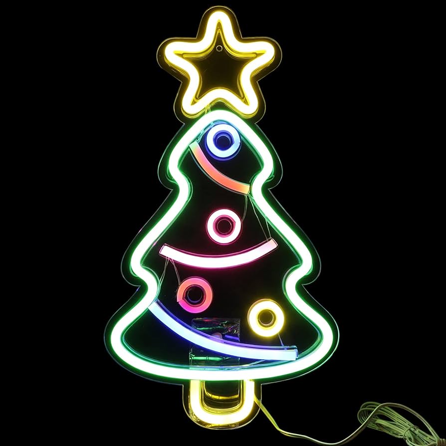 ネオンサイン  LEDネオン看板 お洒落インテリア クリスマス　ツリー イベント クリスマスツリーのネオンサイン · クリスマスのネオンサイン