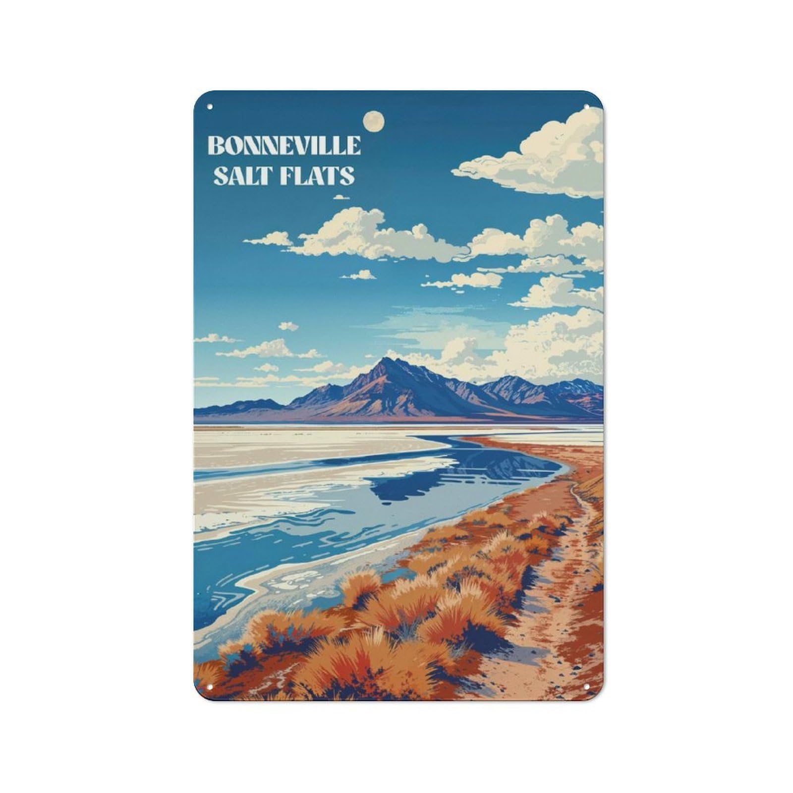 Junmoney Bonneville Horizons Cafe Style Vintage Metal Sign 30X20cm, Restaurant Wall Art For Tea Room, Shop Wall Or Breakfast Area