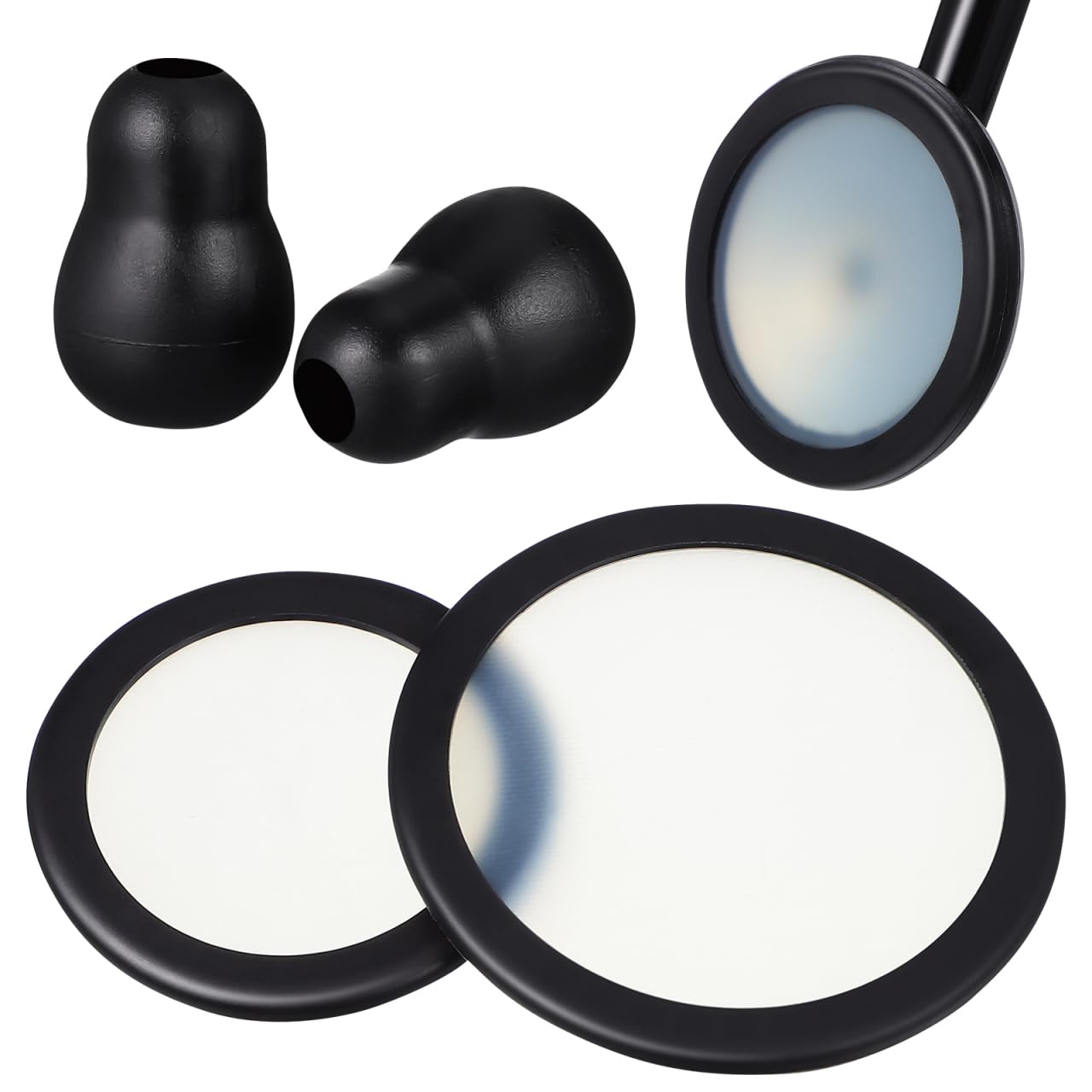 Healifty 2 Sets Stethoscope Accessories Stethoscope Replacement Diaphragm Stethoscope Parts Earpiece Replacement Large Stethoscope Earbuds Echoscope Replacement Ear Plug Pvc