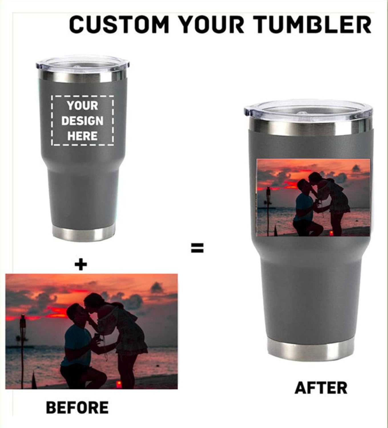 Custom 20oz 30oz Tumblers Personalized With Picture With Slider Lid And Straw Photo,Text,Logo Straw Custom Vacuum Insulated Coffee Mugs Gifts/ - Image 3