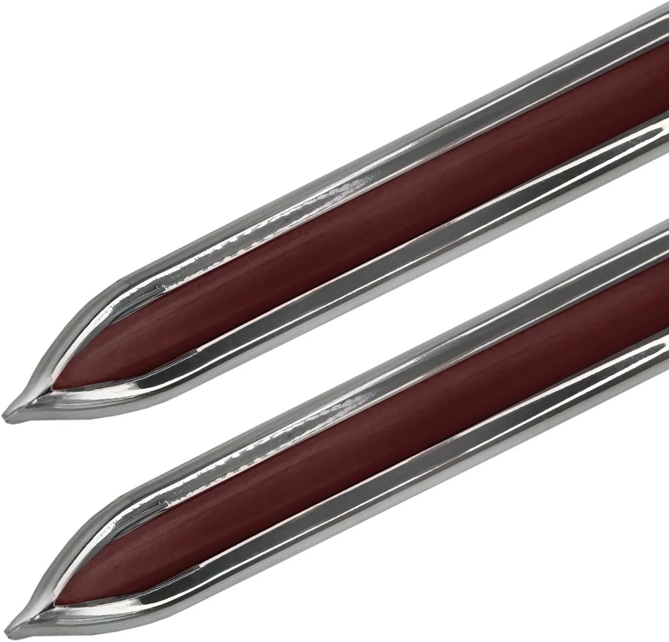 Cowles Vintage Style 5/8" x 26' Black & Chrome Side Body Trim Molding -with Formed Pointed Ends Fine-Line (2 Strips of 13' with Finished Ends) 25-530-01