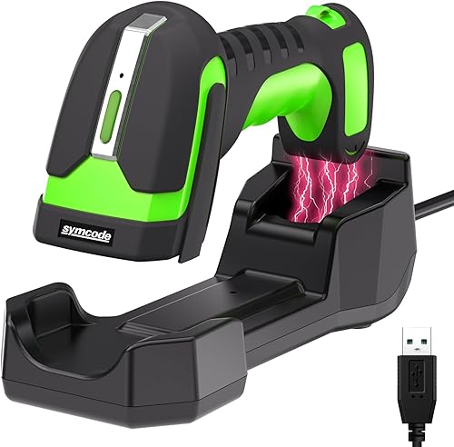 Miniatura 8 de Escáner inalámbrico de código de barras con base compatible con Bluetooth. Con base de carga. Escáner de código de barras USB 1D de mano para