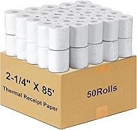 Vista 1 de LabelMore Papel térmico de recibo de 2-1/4 pulgadas x 85 pies, rollos de papel para tarjetas de crédito térmicos, rollo de caja registradora, papel
