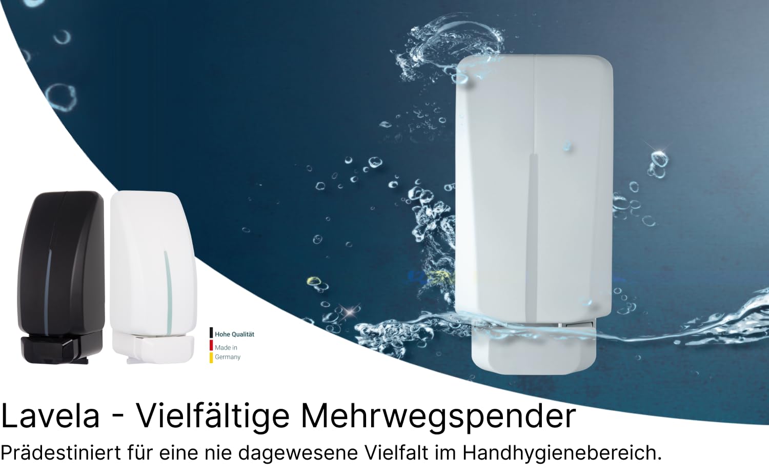 Lavela WC-Sitzreiniger SET 12.000 Anwendungen | 2 Spender + 6 Kartuschen à 1 Liter, 12.000 Anwendungen & Made in Germany