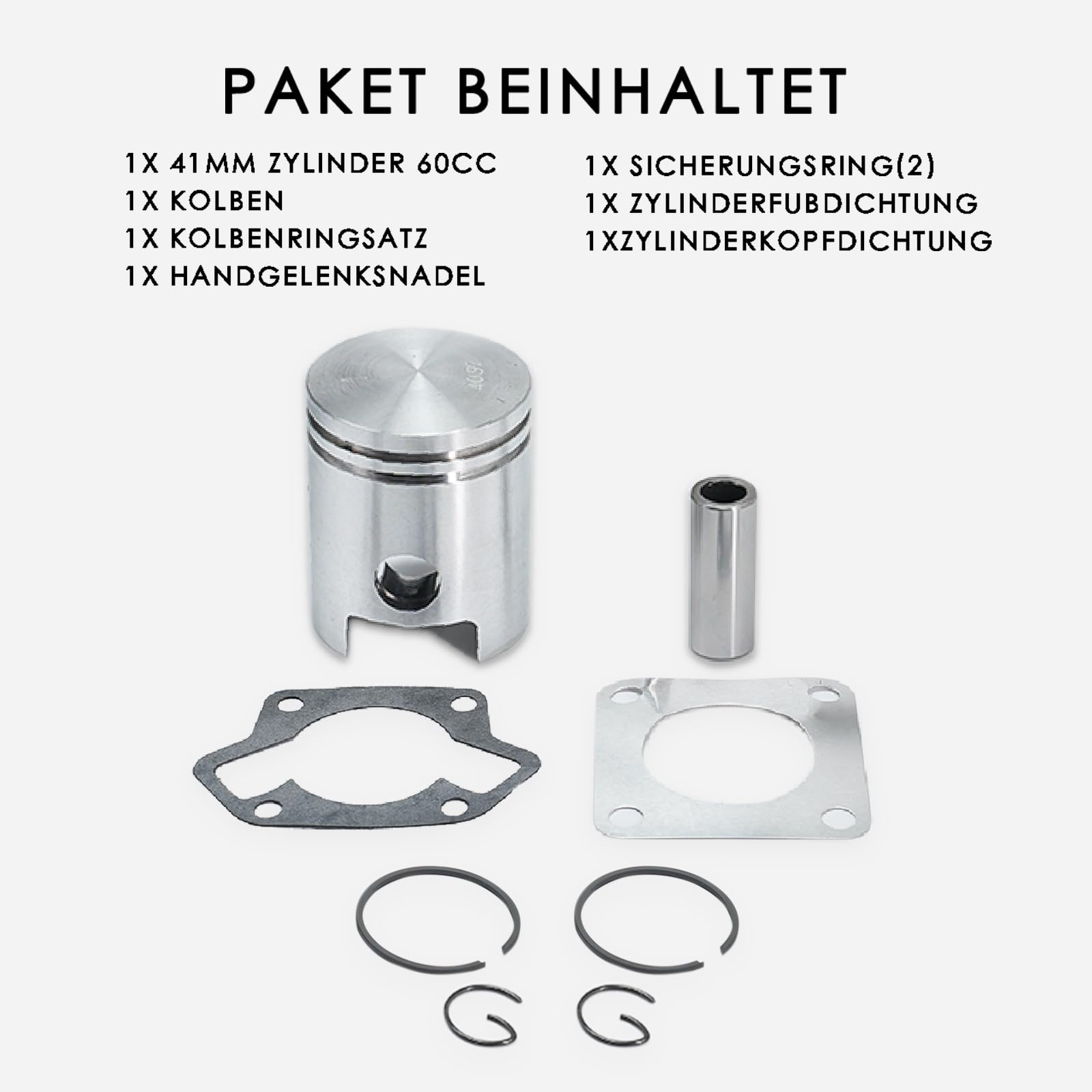 60ccm Big Bore Zylinder und 41mm Motor Kolben Dichtungsset für Simson S51 SR50 KR51 Schwalbe