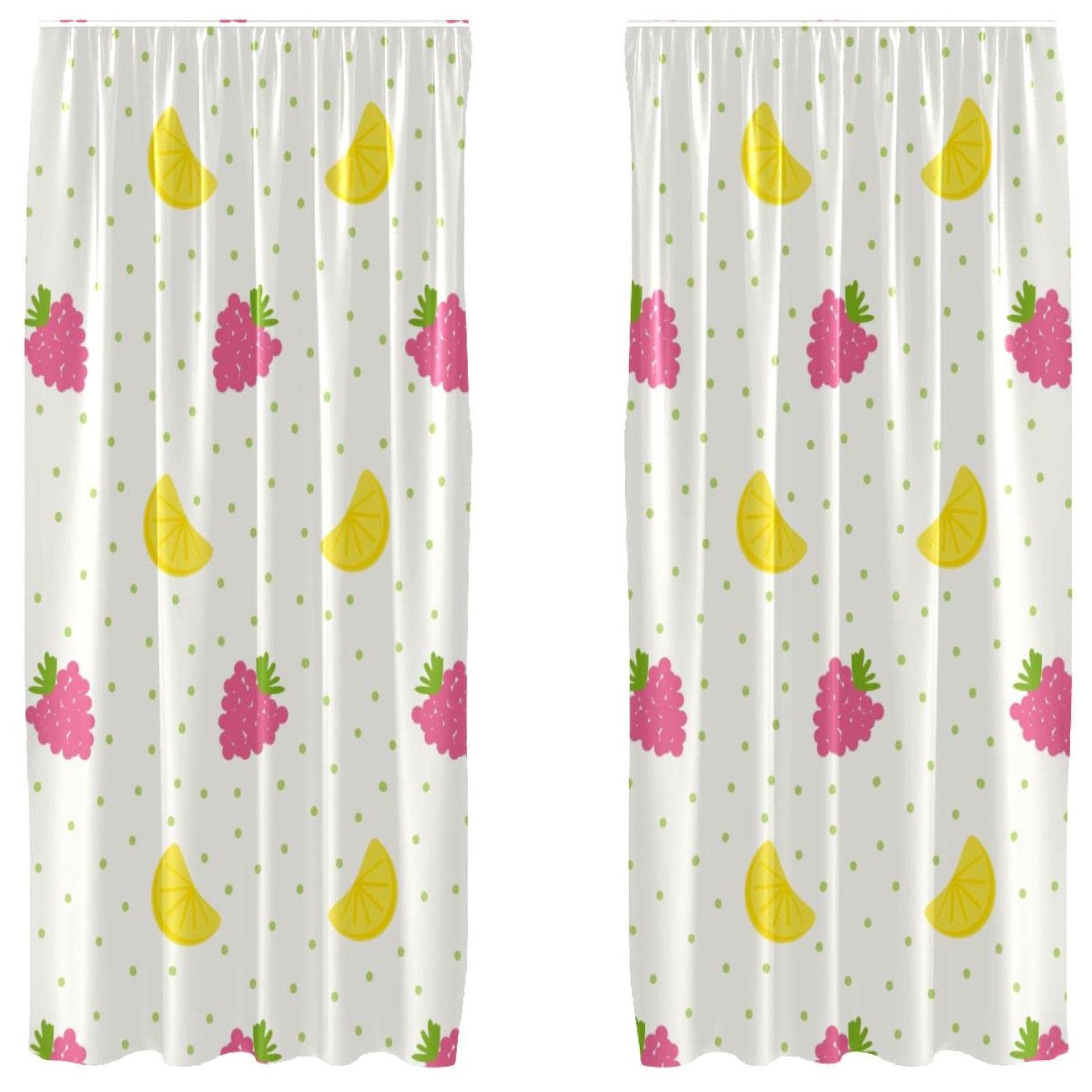 Rideaux occultants anti-lumière lot de 2 microfibre imprimée fruits 140 x 213 cm