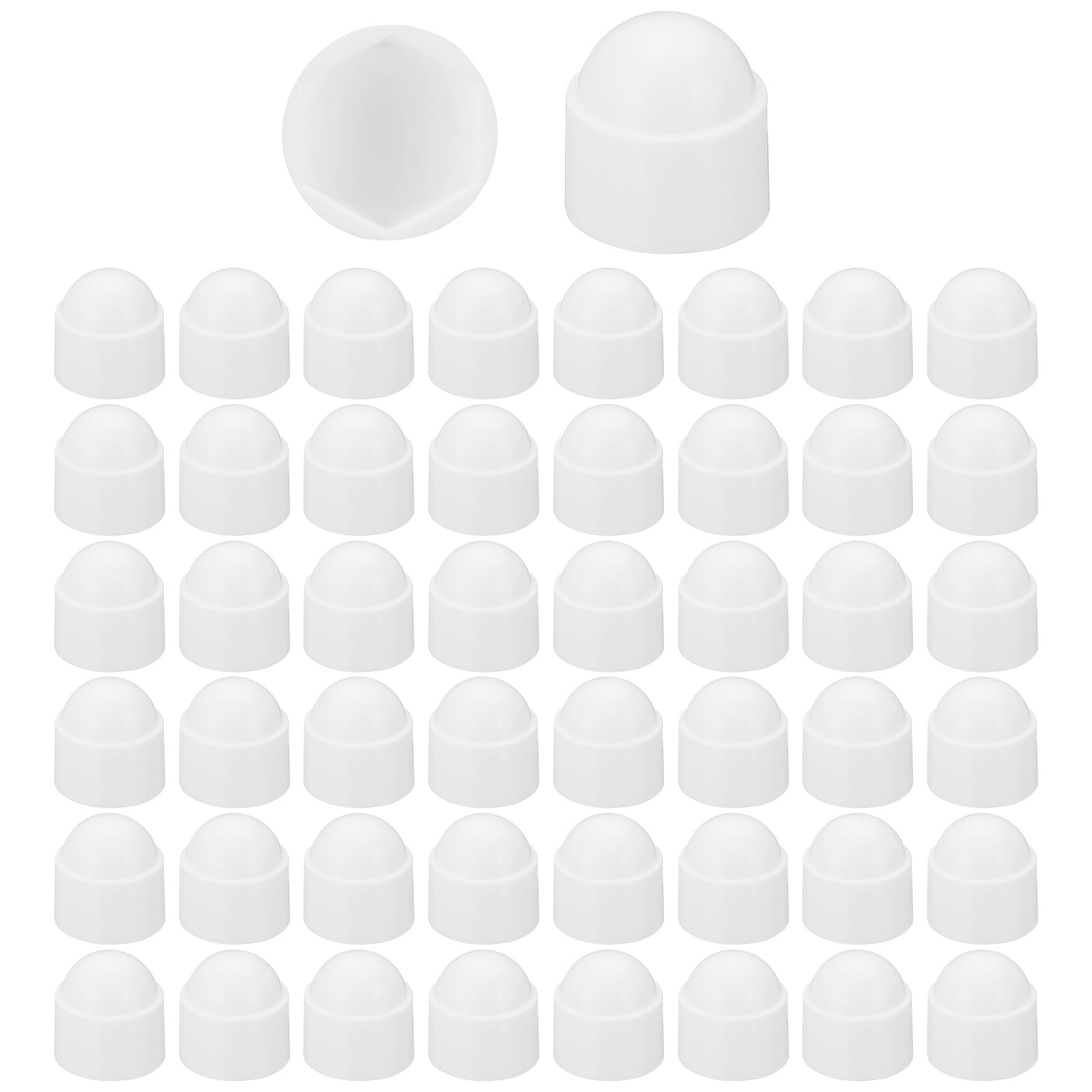 PATIKIL 100 Pcs Hex Nut Cover, M12x18x22mm Nylon Screws Bolt Covers Caps Dome Acorn Hex Head Bolt Protection Cap for Screws Nut, White