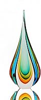 YaoYuan Handmade Murano Glass Teardrop Sculpture - 18.11" Extra Large Vibrant Home Decor Statue