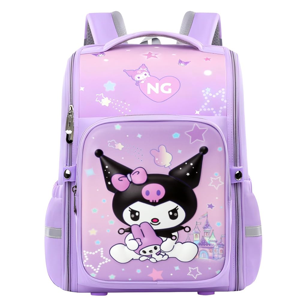 palay Kuromi Backpack for School Girls Sanrio Kwaii School Backpack Multi Layer Book Bag Burden Relief Student Backpack Travel Backpack School Gift-picture-47