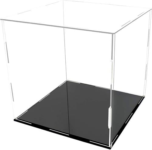 Miniatura 2 de Vitrina de acrílico transparente, caja protectora para muñecas de juguete, caja a prueba de polvo, práctico diseño de fijación de anillo de goma con