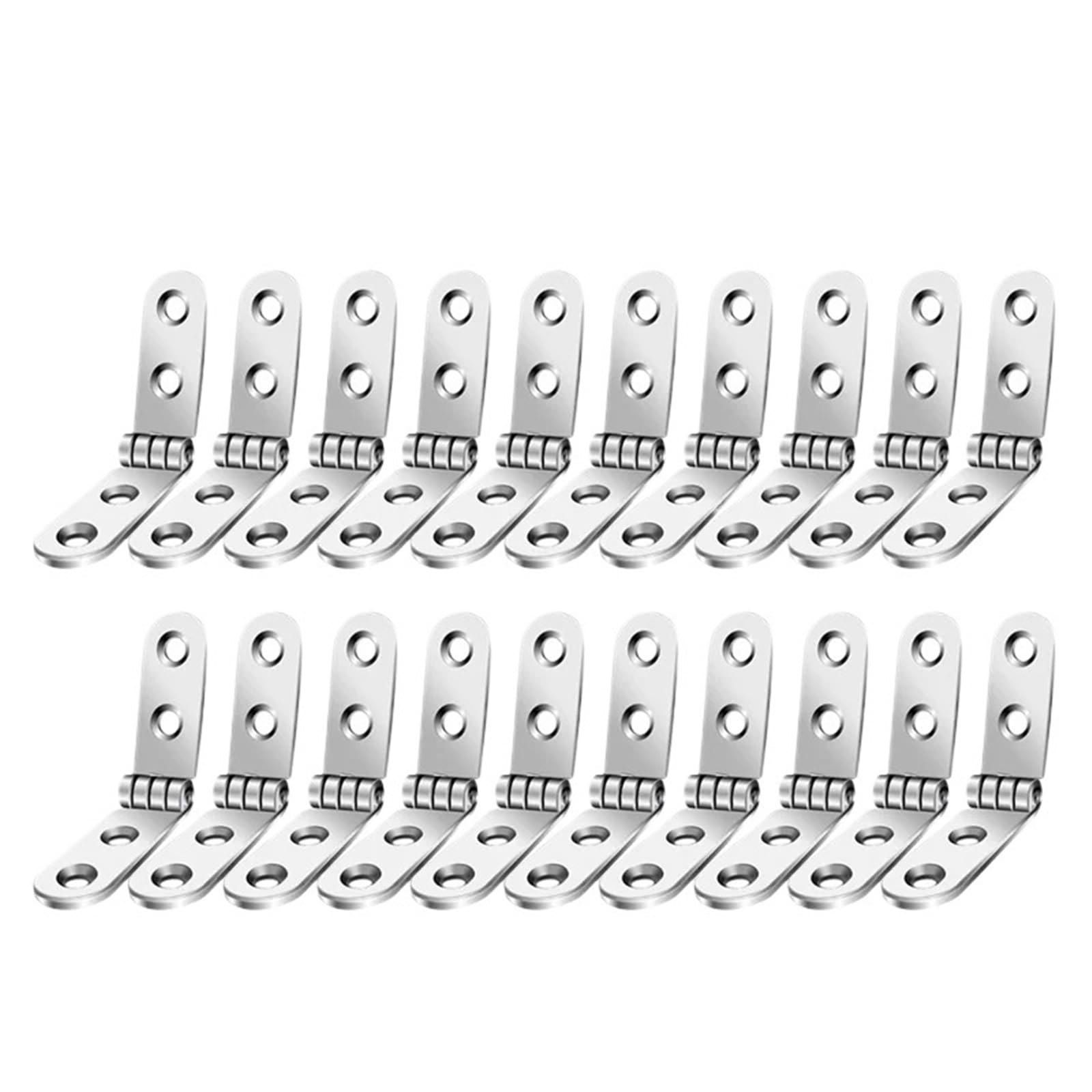 Metal Foldable Hinge Flap Screw-On Hinges 180 Degree Rounded Corner Buffer for Wooden Box Door Cabinet Furniture Hardware for Folding Furniture(20PCS)