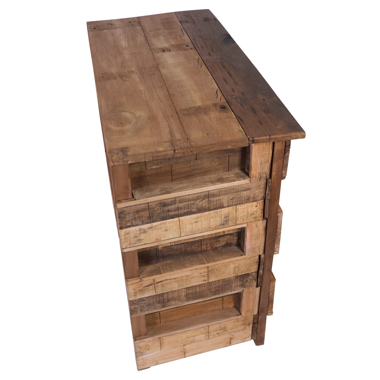 DESIGN DELIGHTS Rustique COMPTOIR de Bar Basta | 150x100x50 cm (lxhxp), Bois Massif | Armoire à vin, Armoire de Bar, minibar, comptoir à vin Vintage, comptoir de Vente, Bar en Bois