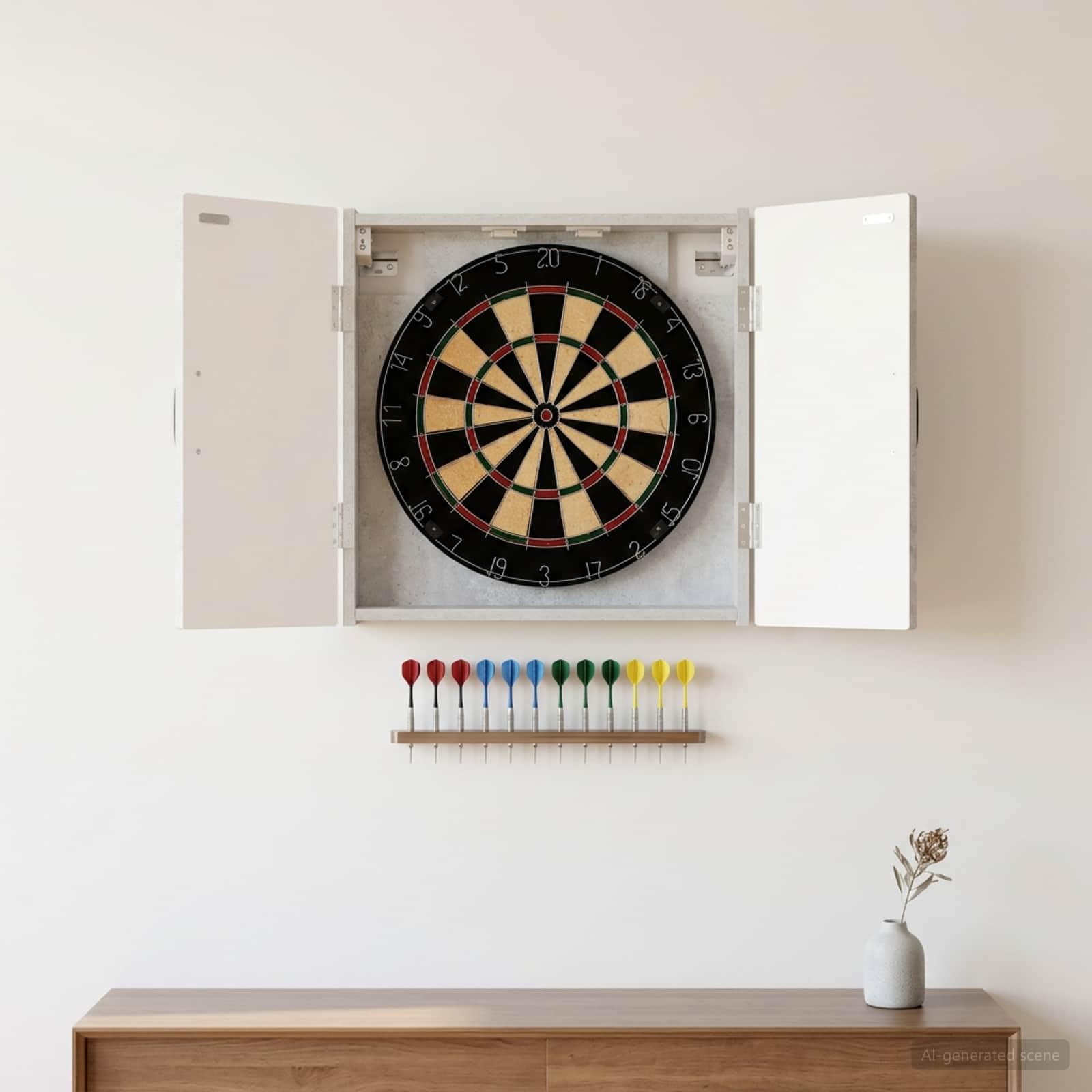 Dartboard Schrank Utrecht Betongrau 52,5 x 10,5 x 53,5 cm,Dart-Rückwände,897768