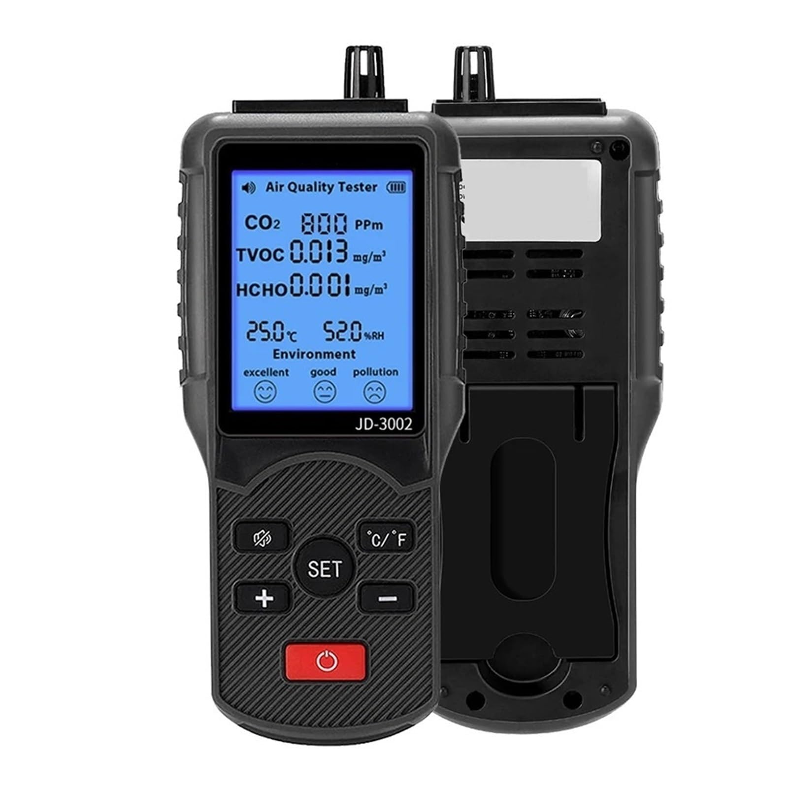Medidores de calidad del aire, Monitor 5 en 1 de calidad del aire y detector de formaldehído