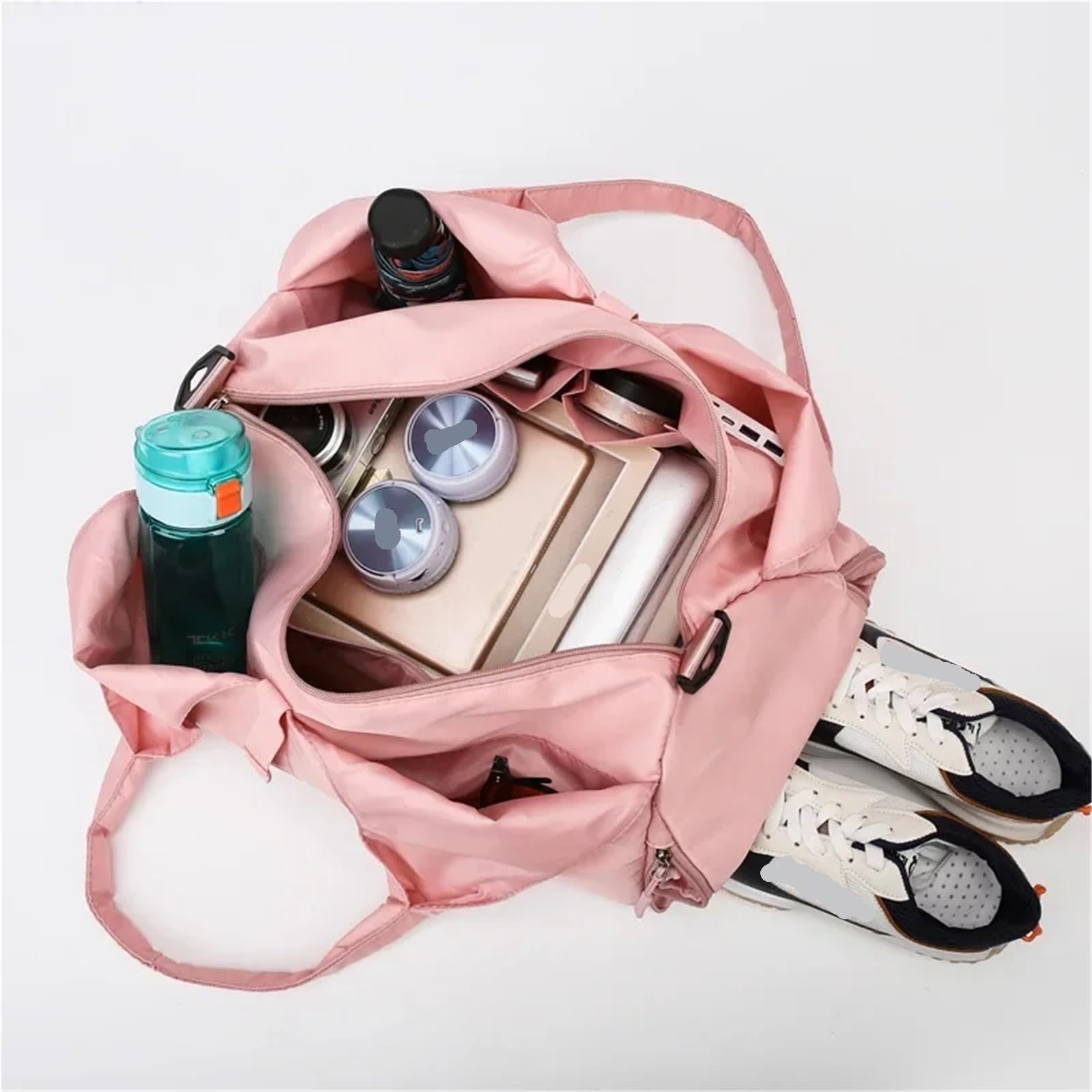 Sporttasche Koffer- und Reisetaschen, Fitnesstasche aus Oxford-Stoff, minimalistische Sporttasche, Handgepäck-Einkaufstasche(Pink)