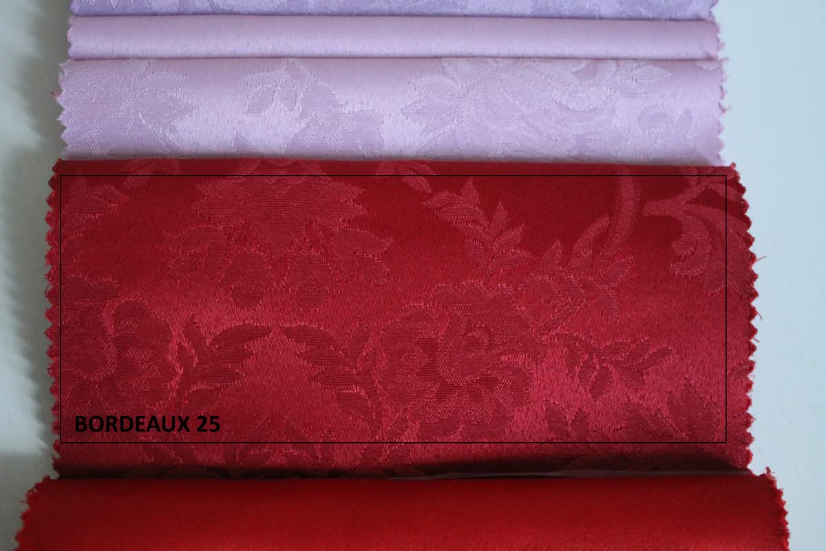 RICAMI FIORENTINI BALDI Lot de 8 Serviettes Anti-Taches à Assortir à la Nappe. 40 x 40 cm. Ourlet Droit. Très résistant. Produit Artisanal Bordeaux 25.