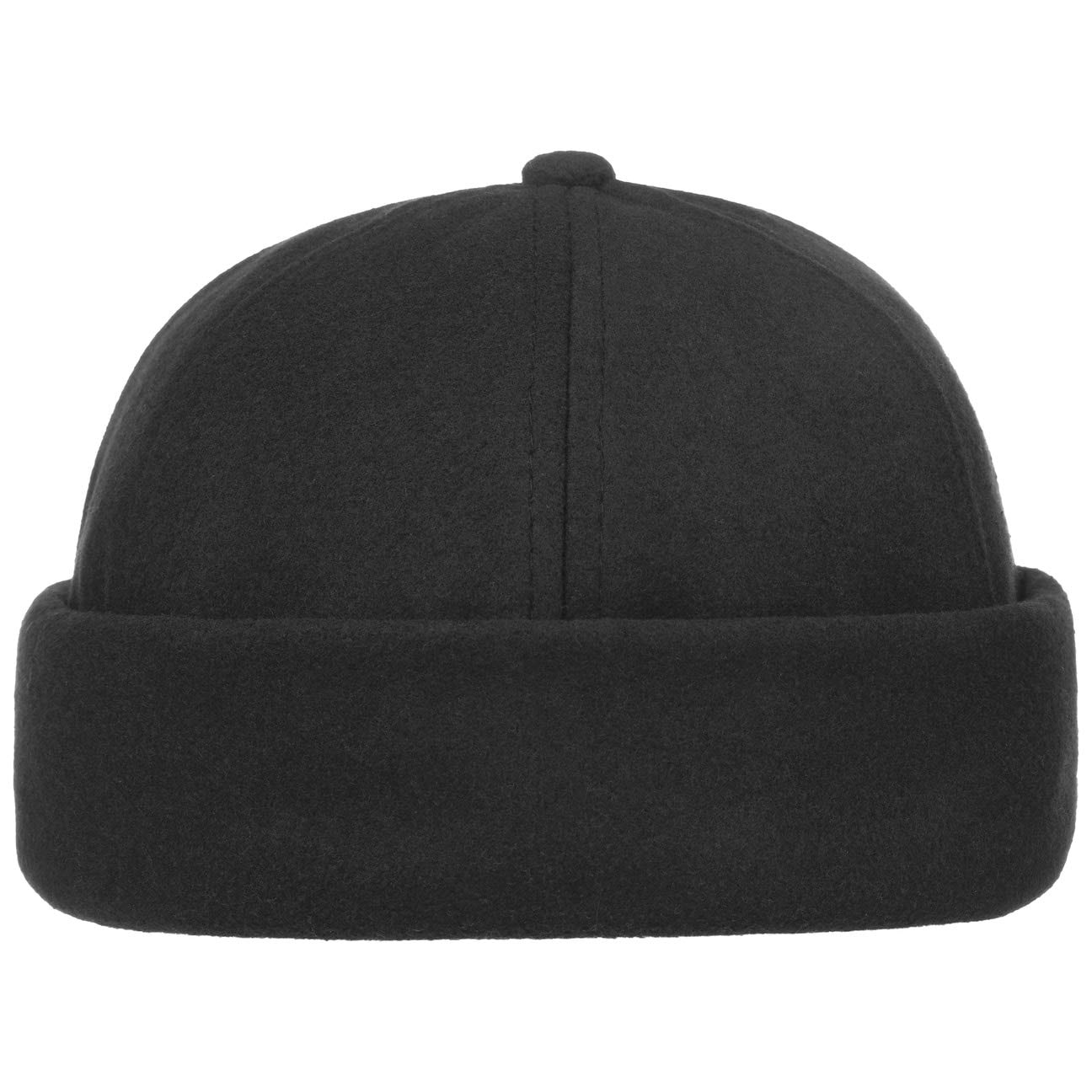 Lipodo Dockercap Knit Cap Wool Blend Fleece Lining Adjustable Men Autumn Winter Black One Size