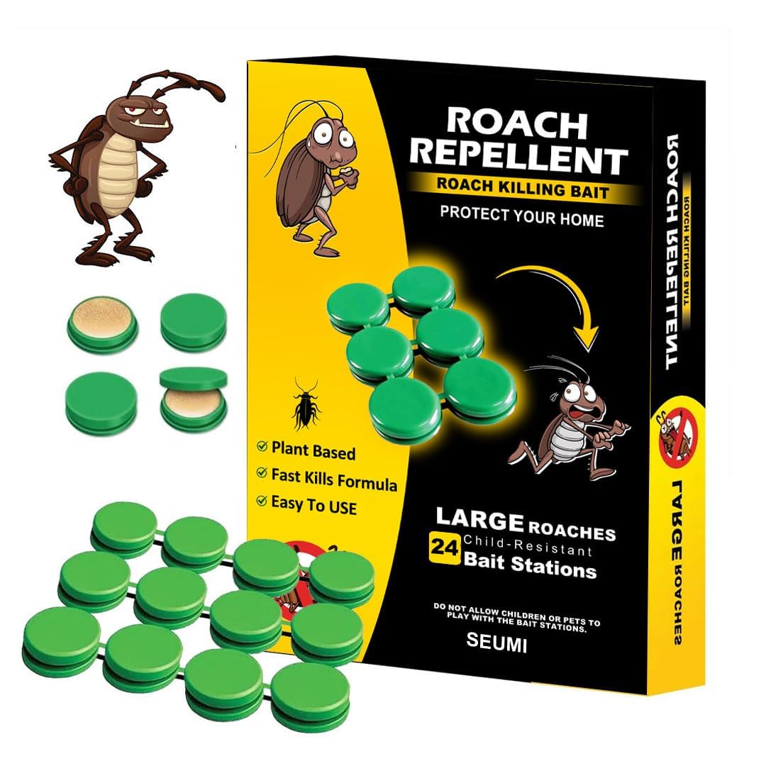 Cockroach Killer Bait Station Pack of 6 | Effective Roach Control Trap for Home Kitchen Bathroom & Office | Pack of 12-picture-23