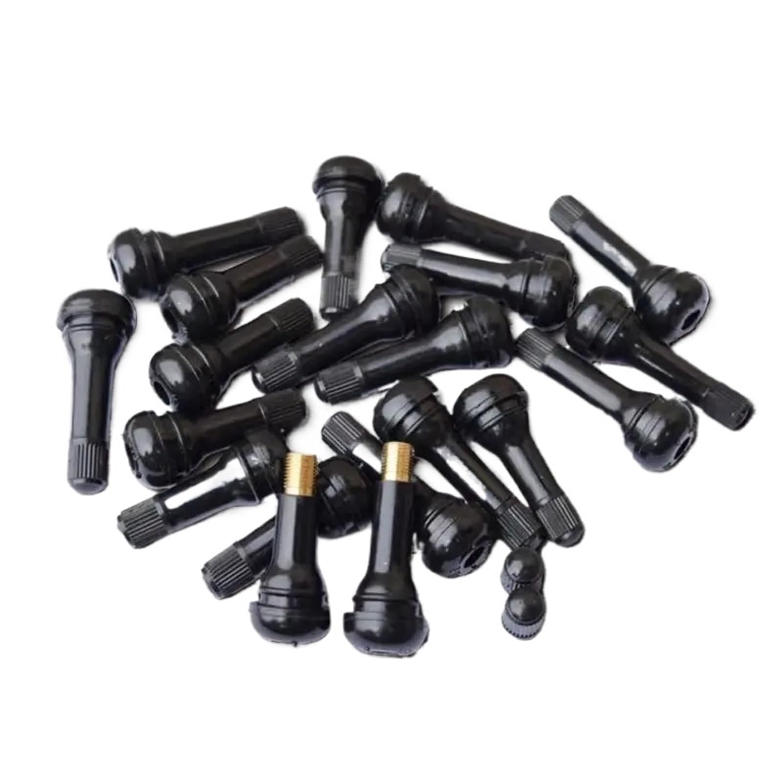 Capuchon de Valve Auto Tiges de Valve Pneu Roue Voiture sans Chambre à air TR414 Noires avec Capuchons, Couvercle Tige en Caoutchouc Type encliquetable, Accessoires(Black 24PCS)