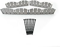 Vista 9 de EasyFlex Bordes de Paisaje sin Excavación con Espigas de Anclaje, 4.5 Pulgadas de Altura, Valla Decorativa de Aspecto de Madera Adirondack