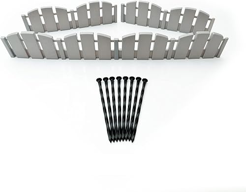 EasyFlex No-Dig Borde de paisaje con picos de anclaje, 4.5 pulgadas de alto, borde decorativo de jardín Adirondack con aspecto de madera, kit de 15 disponible en Yaxa Peru