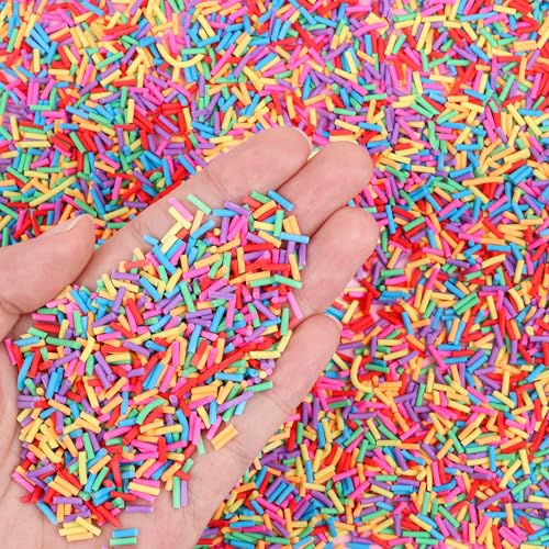 DIYASY 180g Fake Sprinkles 6.35 oz Non-Edible Resin Sprinkles Faux Plastic Candy Sprinkle Polymer Clay Slices for Nail Art DIY Crafts Cake Phone Case
