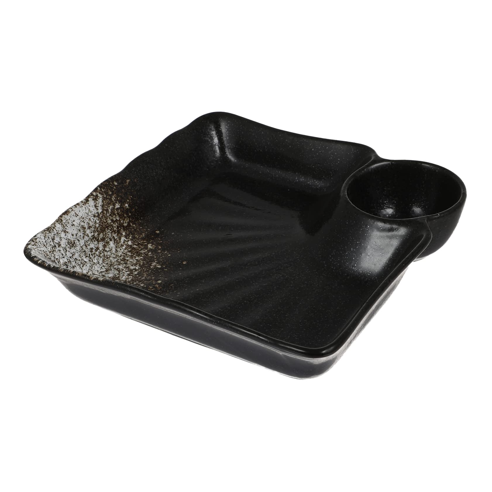 Unomor 1pc Ceramic Dumpling Plate Fruit Trays Appetizer Serving Tray Appetizer Plates Bandejas Para Comida Snack Plate with Vinegar Dishes for Cooking Japanese Plates Colorful Ceramics