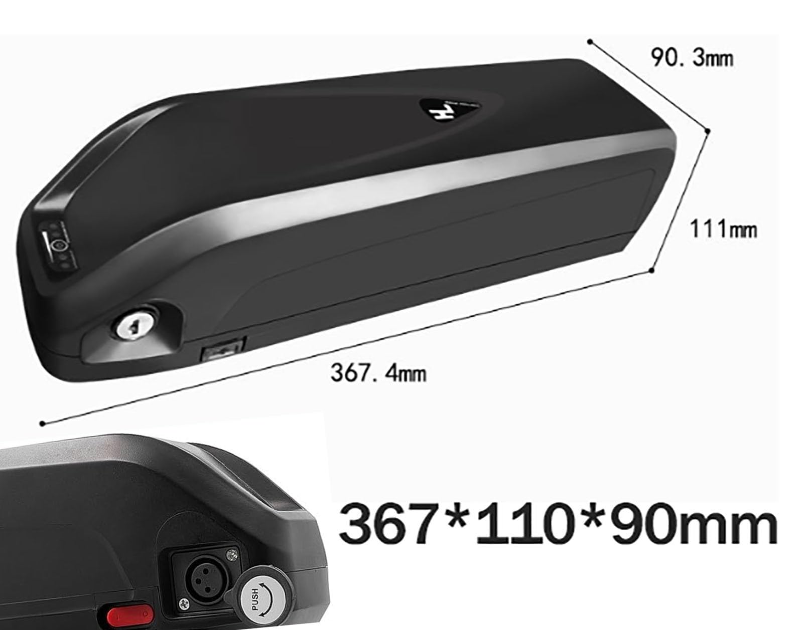 Batería de Bicicleta Eléctrica 48V 13Ah 15Ah 20Ah, E-Bike Bicicleta Eléctrica 48V 13Ah 15Ah 20Ah Batería De Alta Potencia Impermeable para 200W 500W 800W 1000W Motor 48V 20AH,5pin