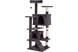 53 Inches Multi-Level Cat Tree Stand House Furniture Kittens
