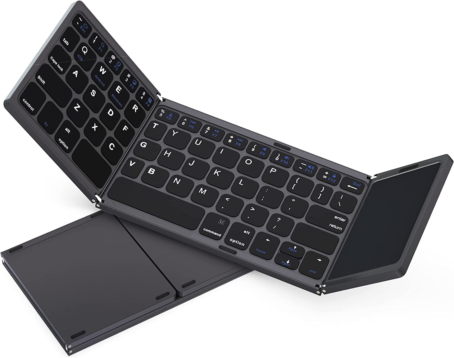 RuhZa Foldable Bluetooth Keyboard,Keyboard,Tri-Folding Portable Wireless Keyboard with Touchpad, Mini Keyboard, USB Rechargeable for iOS, Android, Windows System Laptop Tablet Smartphone (B0BBJ83T3Q) Amazon Price History, Amazon Price Tracker