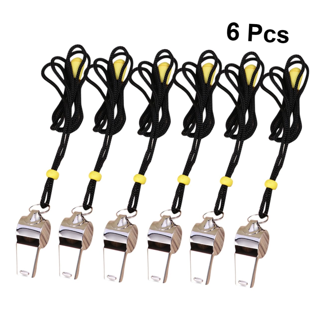 Toddmomy Lot De 3 Sifflets De Survie Durgence En Acier Inoxydable Avec Cordon Pour 6 Pièces X 3