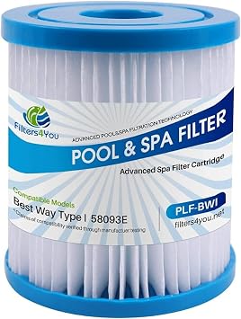 Filters4you- F4Y- PLF-BWI Pool Filter Replacement for Type I 300/330 Gal/H Filter Pump Systems Pump Model 58511/E Pume Filter Cartridges Pack of 6
