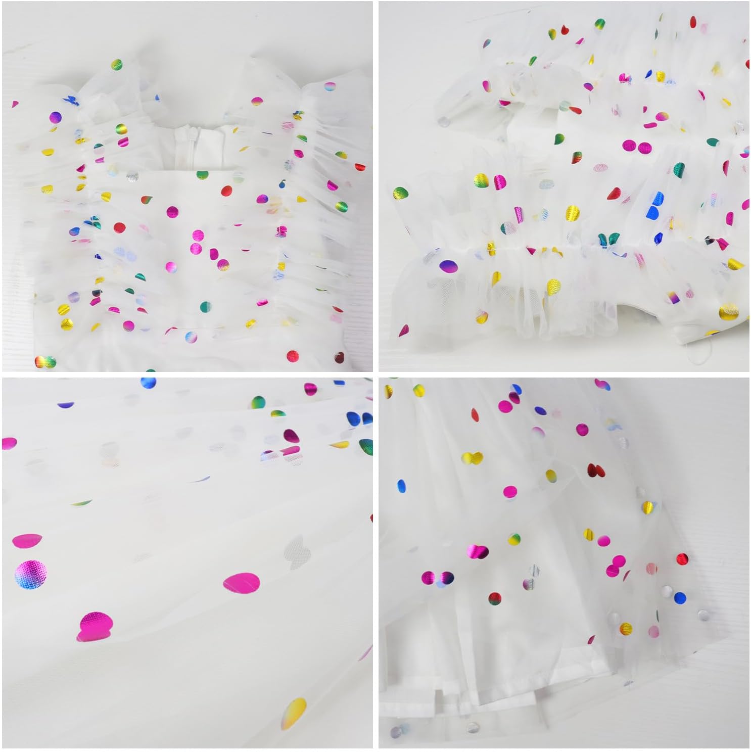 AGQT Girls Birthday Party Dress Polka Dots Sequin Star-Light Princess Tulle Wedding Pageant Evening Gown 3-10 Years