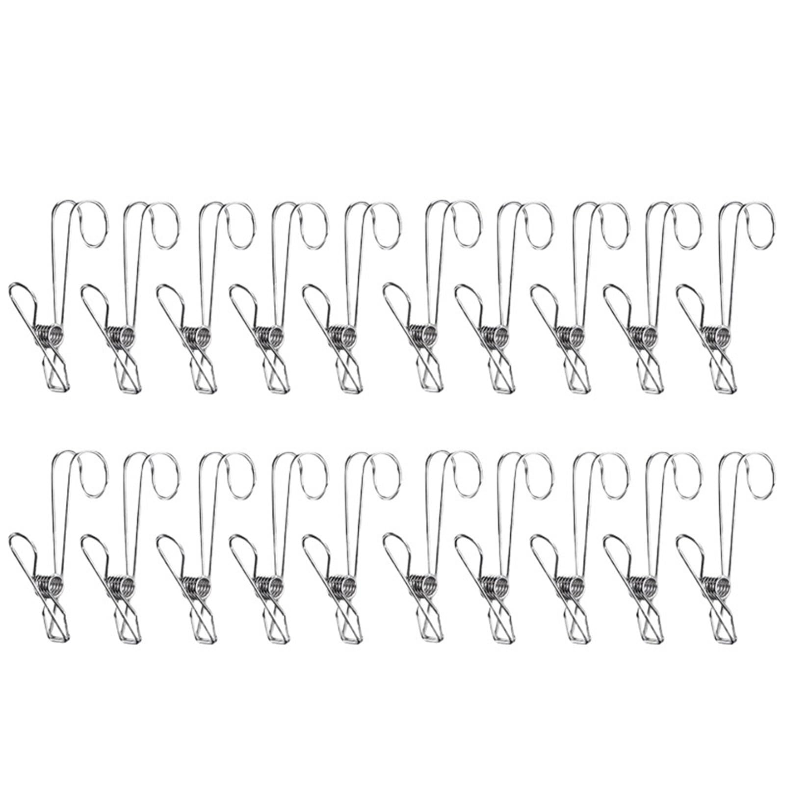Clothespins Stainless Steel Clothes Pegs Laundry Storage clip Hooks Photo Clip Bathroom Clothespins Towel(20pcs)