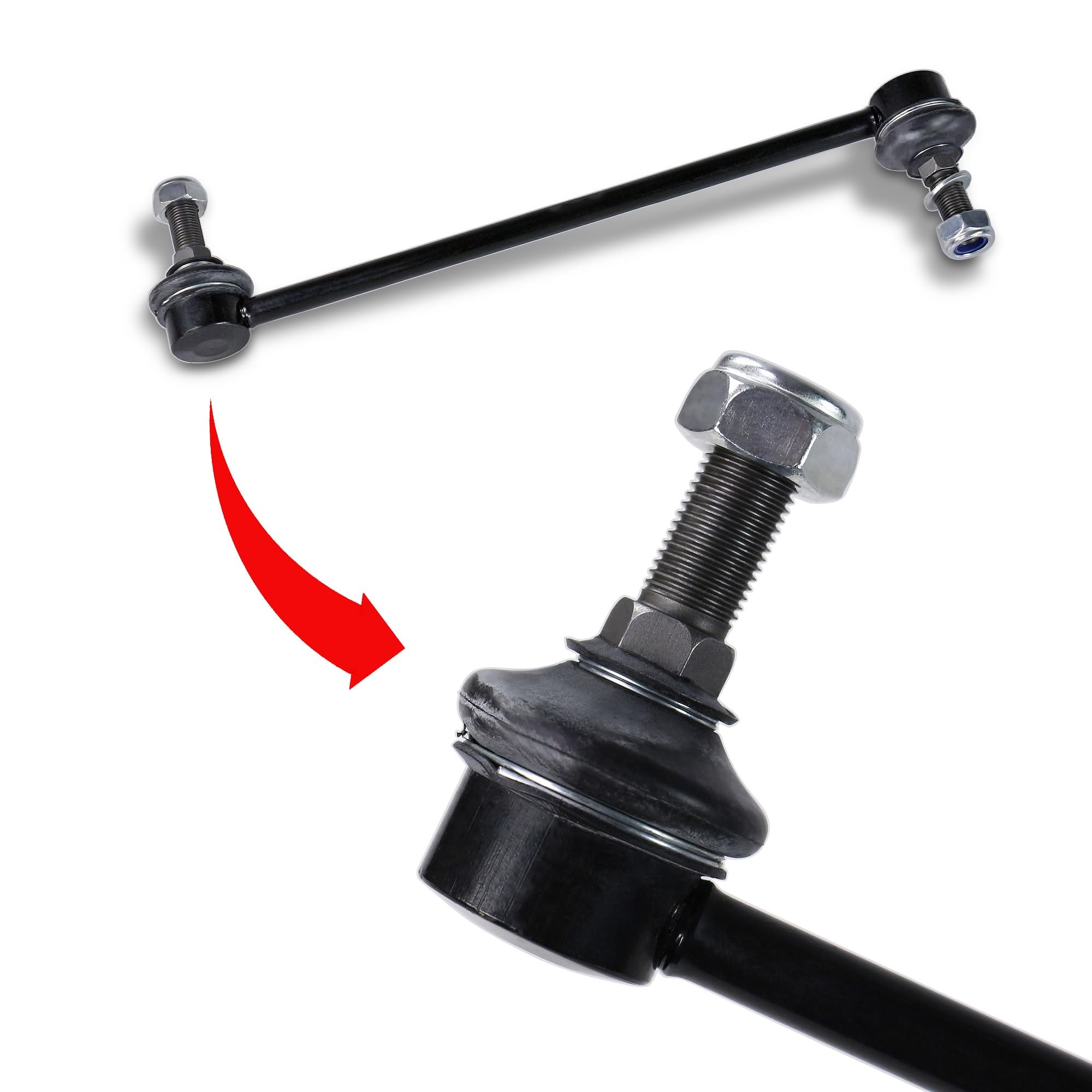 ATEC Germany 2x barre d'accouplement avant Compatible avec NISSAN JUKE (F15), LEAF (ZE0), LEAF (ZE1), NV200, PULSAR bicorps (C13), QASHQAI 2 SUV (J11, J11_), SENTRA 7 (B17), RENAULT KADJAR (HA_